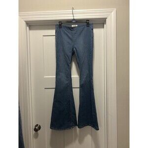Free People Women's Blue We The Free Penny Pull-On Flare Jeans Size 28 Medium